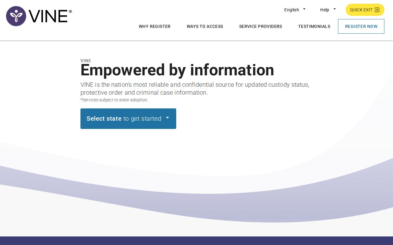 VINELink official home page for custody search and notification access