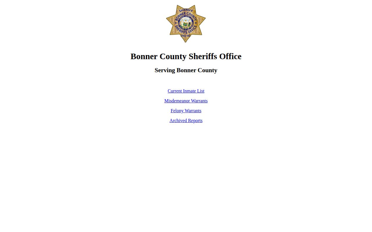 Bonner County recent arrest public reports screen